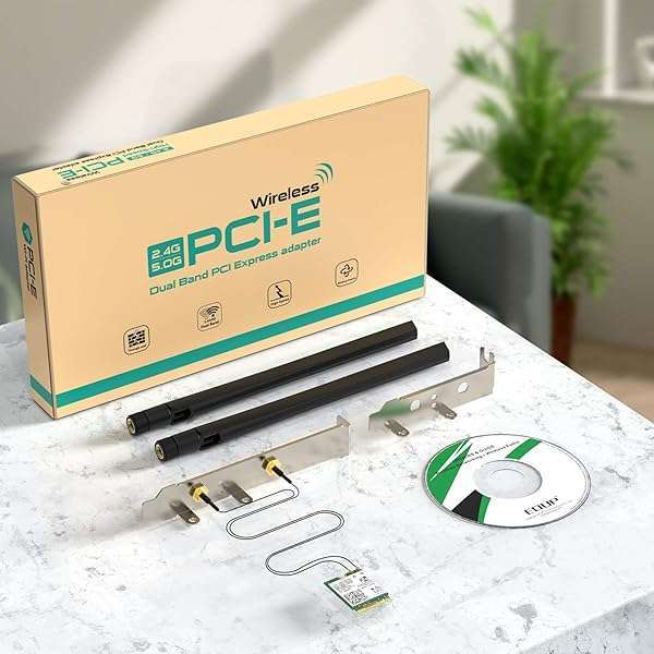 EDUP AX210 WiFi 6E Desktop Kit: Tri-Band 6GHz/5GHz/2.4GHz M.2 Card for Windows 10/11 with Bluetooth 5.2, Antennas & Ipex Cable - View 8 of 8