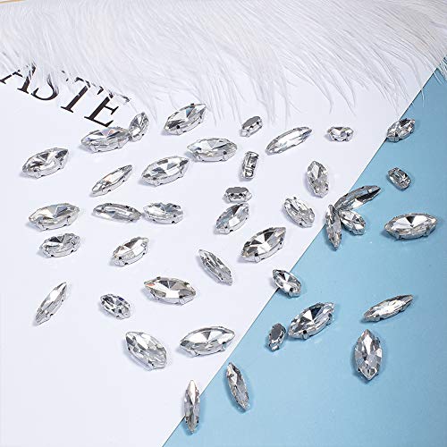 OLYCRAFT OLYCRAFT 100pcs Sew On Rhinestones Mixed Size Flatback Claw Crystal Glass for Jewelry Costume Dress and Shoes - View 6 of 8