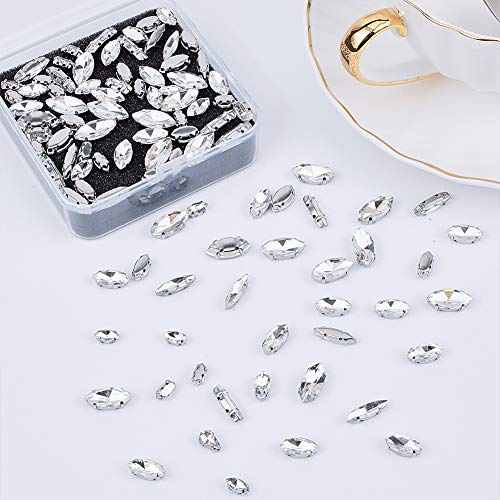 OLYCRAFT OLYCRAFT 100pcs Sew On Rhinestones Mixed Size Flatback Claw Crystal Glass for Jewelry Costume Dress and Shoes - View 7 of 8