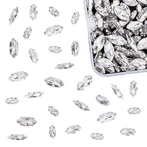 OLYCRAFT OLYCRAFT 100pcs Sew On Rhinestones Mixed Size Flatback Claw Crystal Glass for Jewelry Costume Dress and Shoes - View 2 of 8