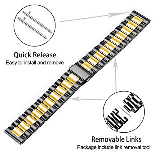 SPINYE SPINYE Stainless Steel Band for Samsung Galaxy Watch 6 5 4 3 41mm Replacement Strap for Men and Women Back Gold - View 3 of 8