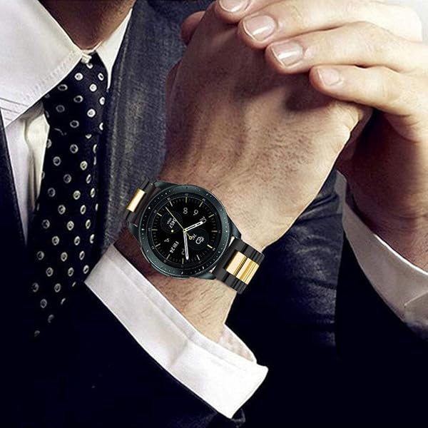 SPINYE SPINYE Stainless Steel Band for Samsung Galaxy Watch 6 5 4 3 41mm Replacement Strap for Men and Women Back Gold - View 5 of 8