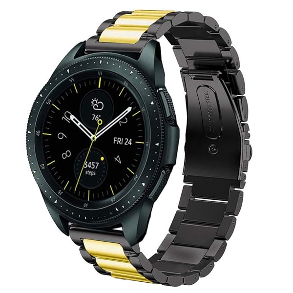 SPINYE Stainless Steel Band for Samsung Galaxy Watch 6 5 4 3 41mm Replacement Strap for Men and Women Back Gold