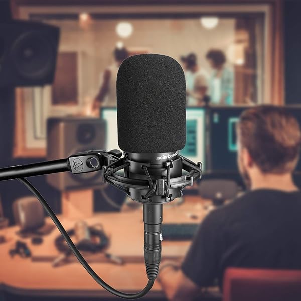 SUNMON SUNMON AT2035 Windscreen Cover Mic Pop Filter Foam for Audio Technica AT2035 Microphone for Clear Sound Quality - View 8 of 8