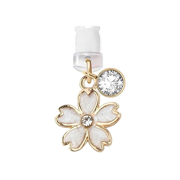 ELISE & FONDA ELISE & FONDA Cherry Blossom USB Charging Port Dust Plug Charm for iPhone & iPad - Stylish Anti-Dust Accessory