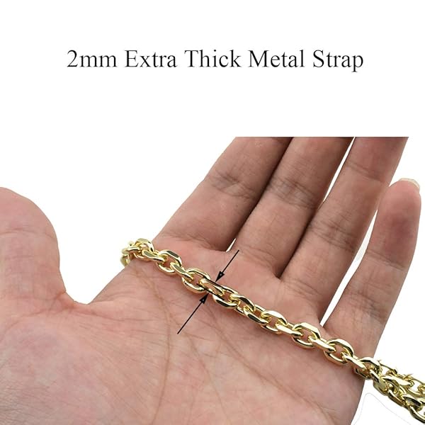 HAHIYO HAHIYO Mini Pochette Purse Chain Strap 31.5 inches Light Gold for Shoulder Crossbody Sling Handbag Wallet Clutch Comfortable Flat Metal Strap - View 4 of 7