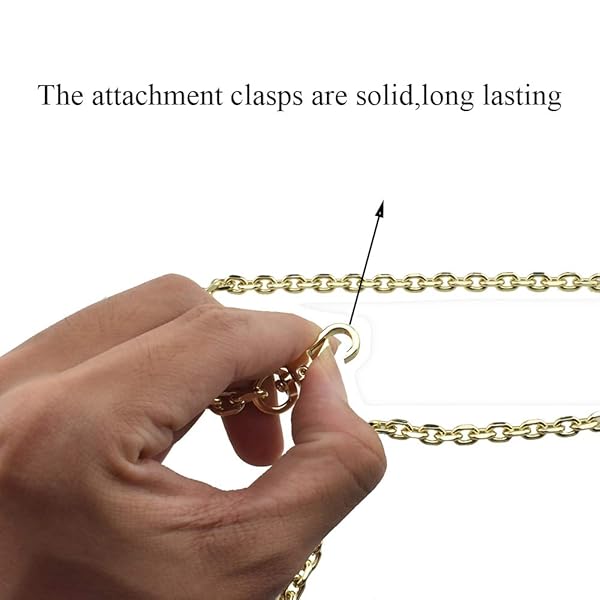 HAHIYO HAHIYO Mini Pochette Purse Chain Strap 31.5 inches Light Gold for Shoulder Crossbody Sling Handbag Wallet Clutch Comfortable Flat Metal Strap - View 7 of 7