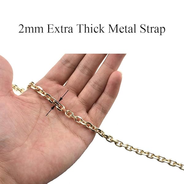 HAHIYO HAHIYO Mini Pochette Purse Chain Strap 39.4 inches Shiny Gold for Shoulder Cross Body Sling Handbag Wallet Clutch Comfortable Flat Metal Strap - View 4 of 7