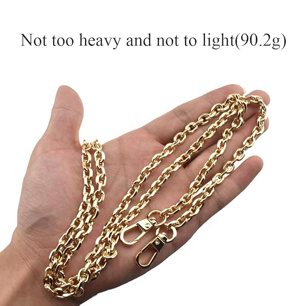 HAHIYO HAHIYO Mini Pochette Purse Chain Strap 39.4 inches Shiny Gold for Shoulder Cross Body Sling Handbag Wallet Clutch Comfortable Flat Metal Strap - View 5 of 7