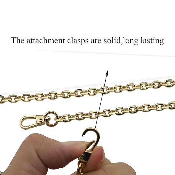 HAHIYO HAHIYO Mini Pochette Purse Chain Strap 39.4 inches Shiny Gold for Shoulder Cross Body Sling Handbag Wallet Clutch Comfortable Flat Metal Strap - View 7 of 7