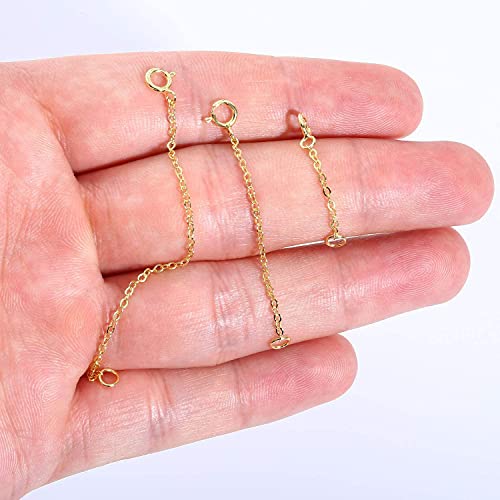 ALEXCRAFT 14K Gold Necklace Extender 925 Sterling Silver Chain Extension for Jewelry Making 1 2 3 Inch Necklace Bracelet Anklet Extender - View 8 of 8