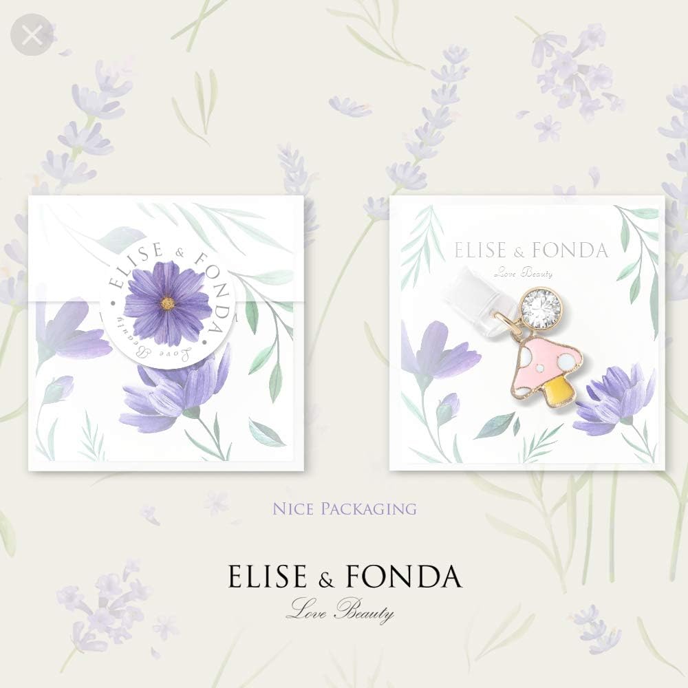 ELISE & FONDA ELISE & FONDA Tiny Mushroom Phone Charm - USB Charging Port Anti Dust Plug for iPhone 11/XS MAX/XR/8 Plus/7/6S/SE & iPad (Pink) - View 5 of 6