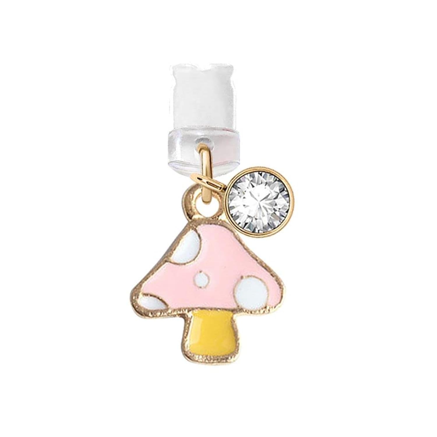 ELISE & FONDA ELISE & FONDA Tiny Mushroom Phone Charm - USB Charging Port Anti Dust Plug for iPhone 11/XS MAX/XR/8 Plus/7/6S/SE & iPad (Pink)