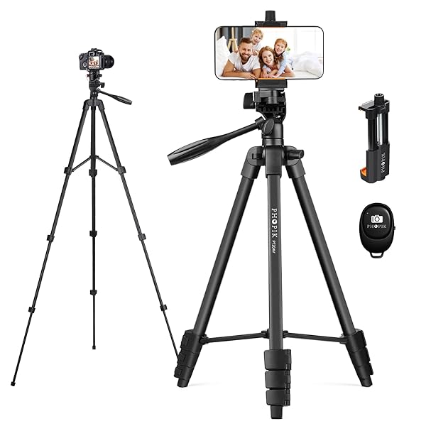 PHOPIK "PHOPIK 55" Aluminum Tripod for iPhone/Android - Perfect for Vlogging, Live Streaming & Selfies with Shutter & Carrying Bag"