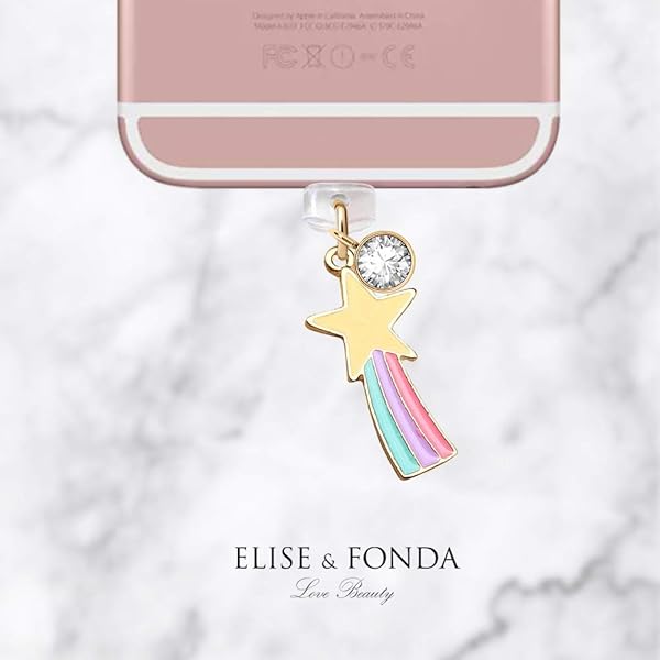 ELISE & FONDA ELISE & FONDA Fairy Wand Star Pendant Phone Charm - USB Charging Port Anti Dust Plug for iPhone & iPad - View 5 of 8