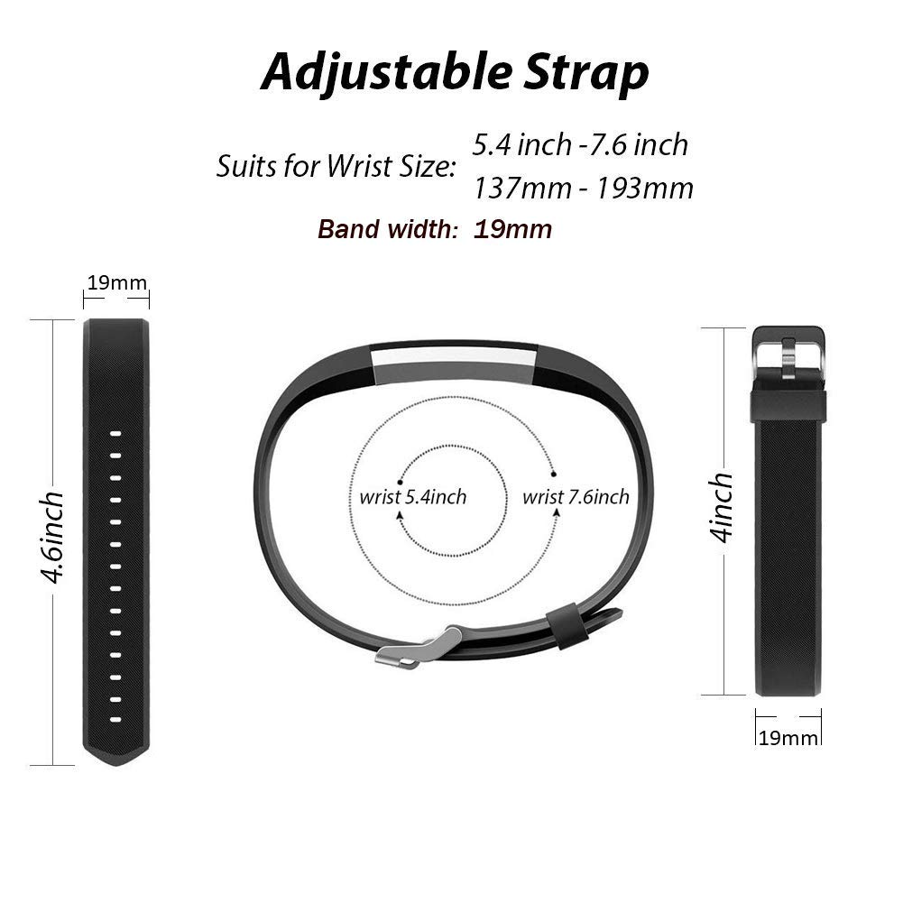 ZURURU Veryfitpro ID115Plus HR Replacement Bands for Fitness Tracker Smart Watch Black Color - View 6 of 7