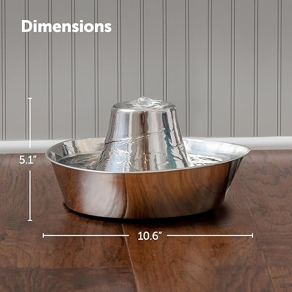 PetSafe PetSafe Seaside Stainless Steel Cat Water Fountain 60 oz Prevents Pet Acne Scratch and Rust Resistant Design - View 3 of 7