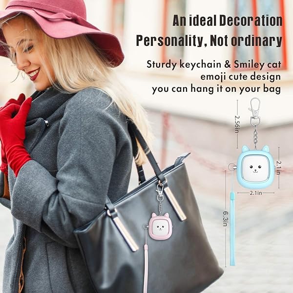 VIGOROAD Safe Sound Personal Alarm VIGOROAD 2 Pack 130 dB Emergency Security Keychain with LED Light for Women Men Children Elderly Blue Pink - View 6 of 7