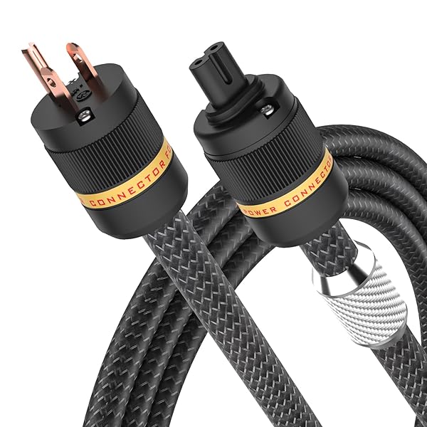 Viborg Viborg C7 HiFi Power Cable 6.6FT High End Audiophile Power Cord with Pure Copper Conductor for US AC Mains and C7 Power Plug - View 2 of 10