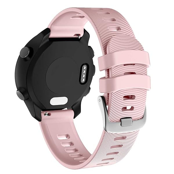 ISABAKE ISABAKE Soft Silicone Watch Band for Garmin Forerunner 245 645 Vivoactive 3 Venu Sq Vivomove HR 20mm Replacement Wristbands Pink - View 3 of 8