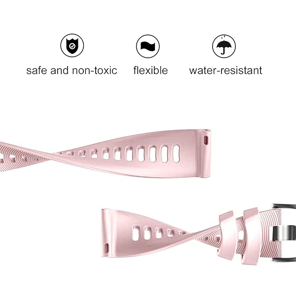 ISABAKE ISABAKE Soft Silicone Watch Band for Garmin Forerunner 245 645 Vivoactive 3 Venu Sq Vivomove HR 20mm Replacement Wristbands Pink - View 5 of 8