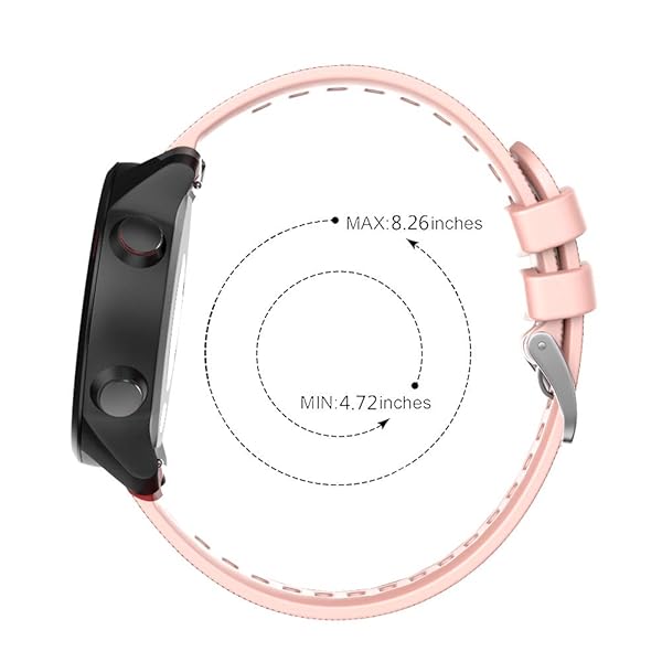 ISABAKE ISABAKE Soft Silicone Watch Band for Garmin Forerunner 245 645 Vivoactive 3 Venu Sq Vivomove HR 20mm Replacement Wristbands Pink - View 6 of 8