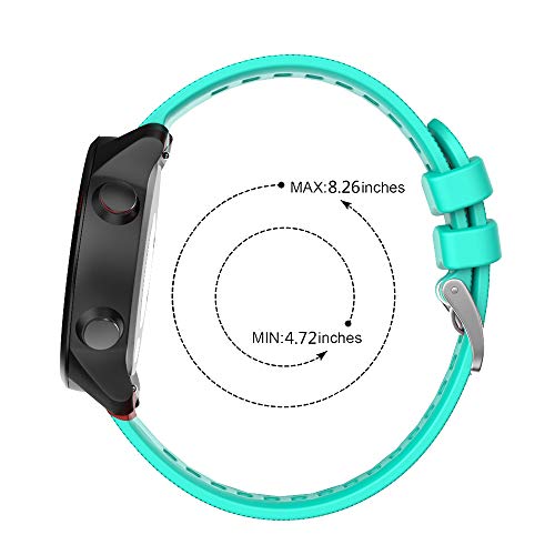 ISABAKE ISABAKE Soft Silicone Watch Band for Garmin Forerunner 245 645 Vivoactive 3 Venu Sq Vivomove HR 20mm Replacement Wristbands Blue - View 6 of 8