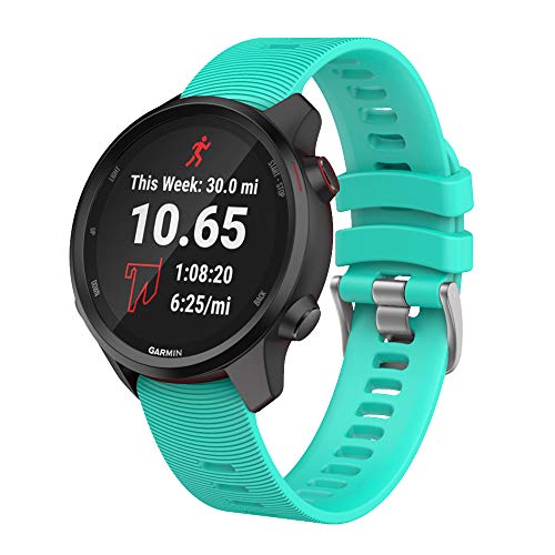 ISABAKE ISABAKE Soft Silicone Watch Band for Garmin Forerunner 245 645 Vivoactive 3 Venu Sq Vivomove HR 20mm Replacement Wristbands Blue - View 2 of 8