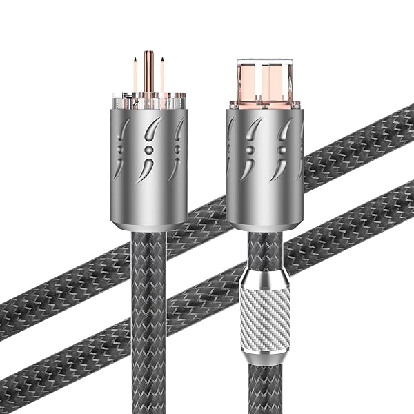 Viborg Viborg 20A Hi-end Power Cord 6.6FT 2x9AWG HiFi Audiophile Power Cable with Pure Copper Plug and IEC C19 Connector - View 5 of 10