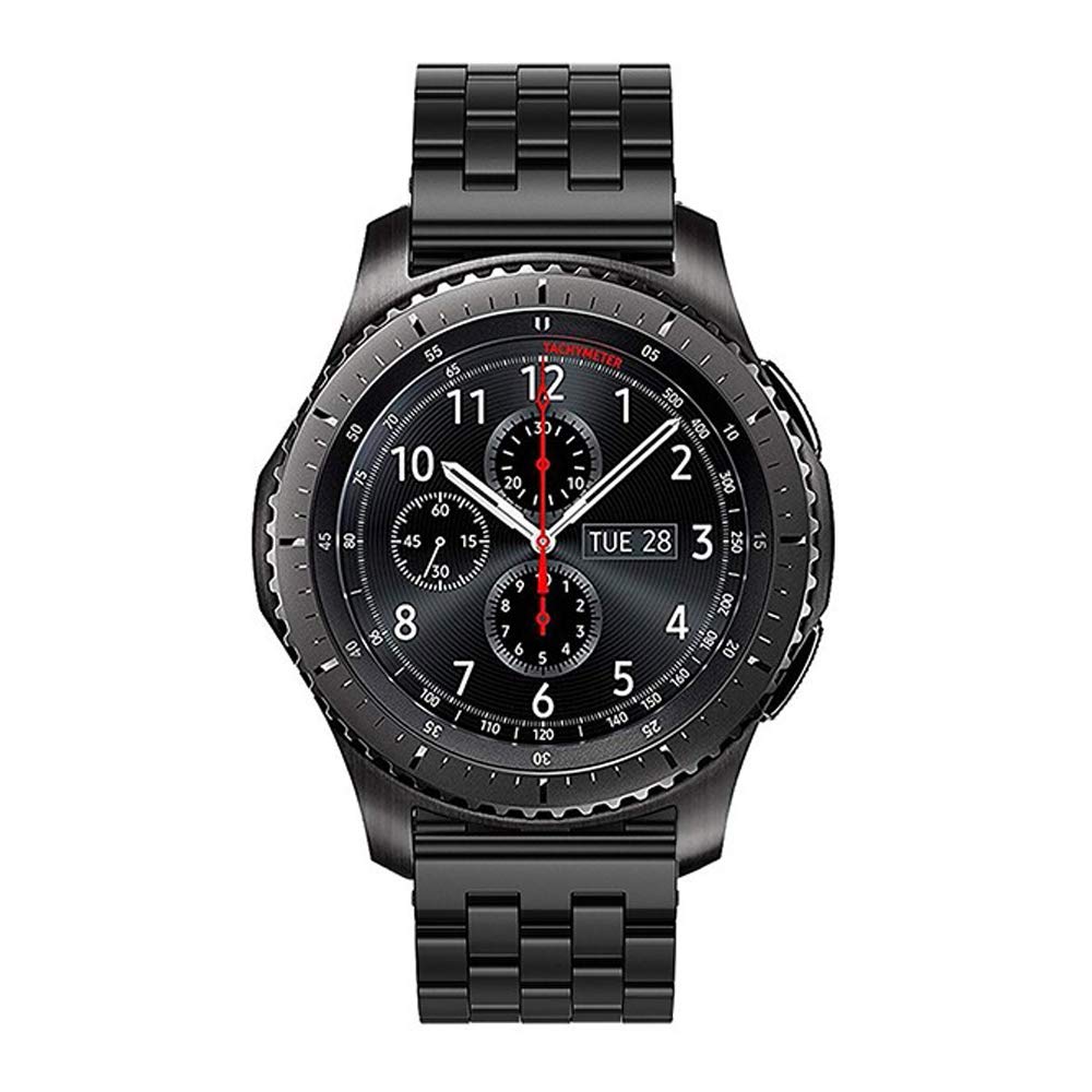 Kai Tian 46mm Watch Replacement Strap for Samsung Gear S3 Classic and Frontier Stainless Steel Band 22mm Black