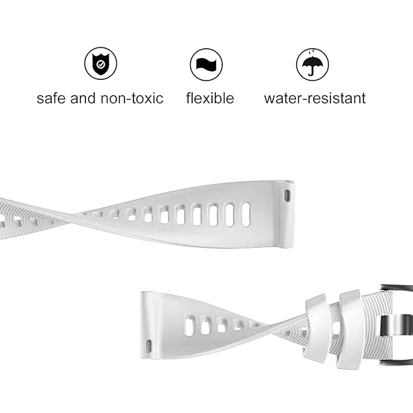 ISABAKE ISABAKE Soft Silicone Watch Band for Garmin Forerunner 245 645 Vivoactive 3 Venu Sq Vivomove HR 20mm Replacement Wristbands White - View 5 of 8