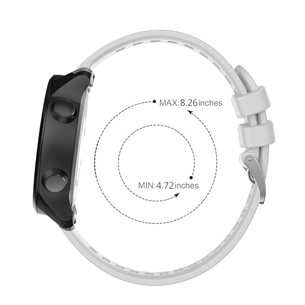 ISABAKE ISABAKE Soft Silicone Watch Band for Garmin Forerunner 245 645 Vivoactive 3 Venu Sq Vivomove HR 20mm Replacement Wristbands White - View 6 of 8