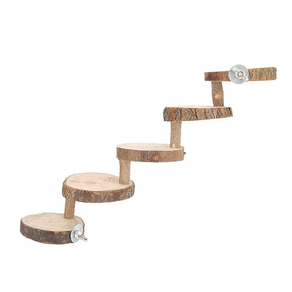GLOGLOW Hamster Wooden Ladder 5 Layers Climbing Stairs Chewing Toys for Small Pets Cage Supplies for Sugar Glider Chinchilla Rat Gerbil Dwarf Hamster - View 10 of 10