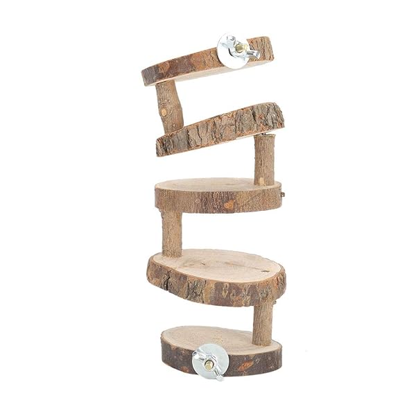 GLOGLOW Hamster Wooden Ladder 5 Layers Climbing Stairs Chewing Toys for Small Pets Cage Supplies for Sugar Glider Chinchilla Rat Gerbil Dwarf Hamster - View 2 of 10