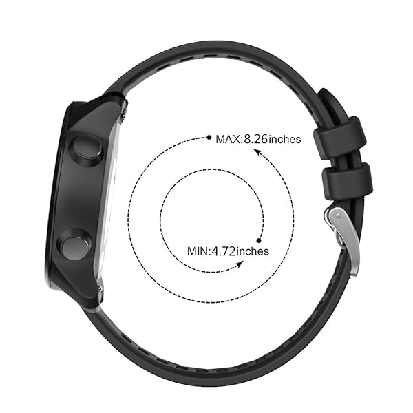 ISABAKE ISABAKE Soft Silicone Watch Band for Garmin Forerunner 245 645 Vivoactive 3 Venu Sq Vivomove HR 20mm Replacement Wristbands Black Orange - View 7 of 8