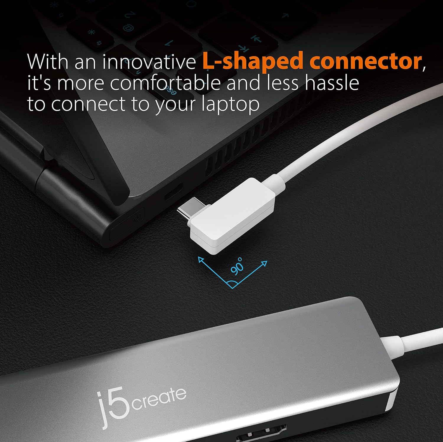 j5create j5create 9 in 1 USB C Hub SuperSpeed Gen 2 Adapter with Ethernet 4K HDMI USB C 3.1 PD 100W for MacBook Pro Air XPS Chromebook and Windows Laptops - View 7 of 7