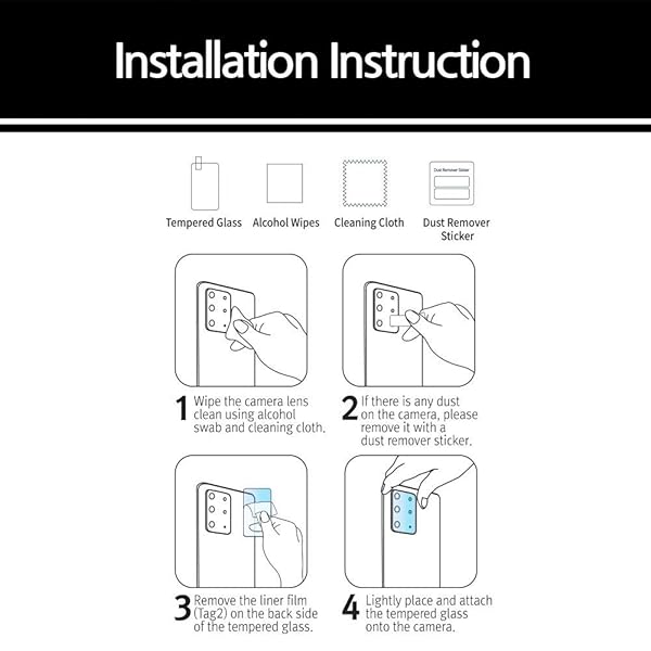 DOME GLASS Whitestone DOME Camera EZ Type Tempered Glass Lens Protector for Galaxy S20 Ultra Easy Installation 2Pack - View 4 of 9