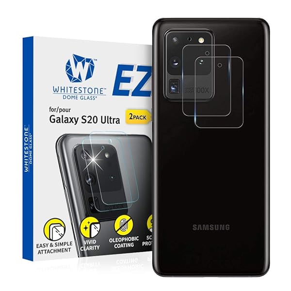 DOME GLASS Whitestone DOME Camera EZ Type Tempered Glass Lens Protector for Galaxy S20 Ultra Easy Installation 2Pack - View 2 of 9