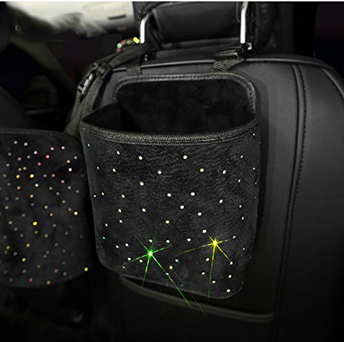 eing EING Car Seat Organizer Premium Travel Caddy with Crystal Little Star Diamonds Black for Front and Back Seats - View 3 of 8