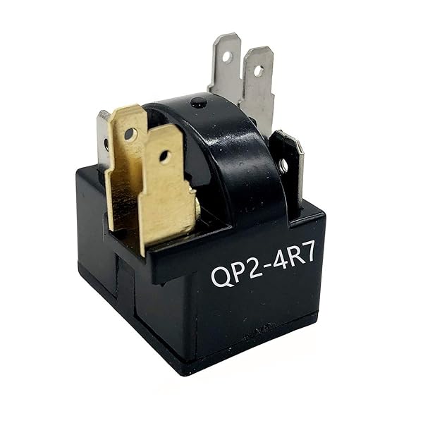 spartshome QP2-4R7 Start Relay for Whirlpool, Vissani, Danby & More - 6 Pin PTC Ohm Compressor Replacement
