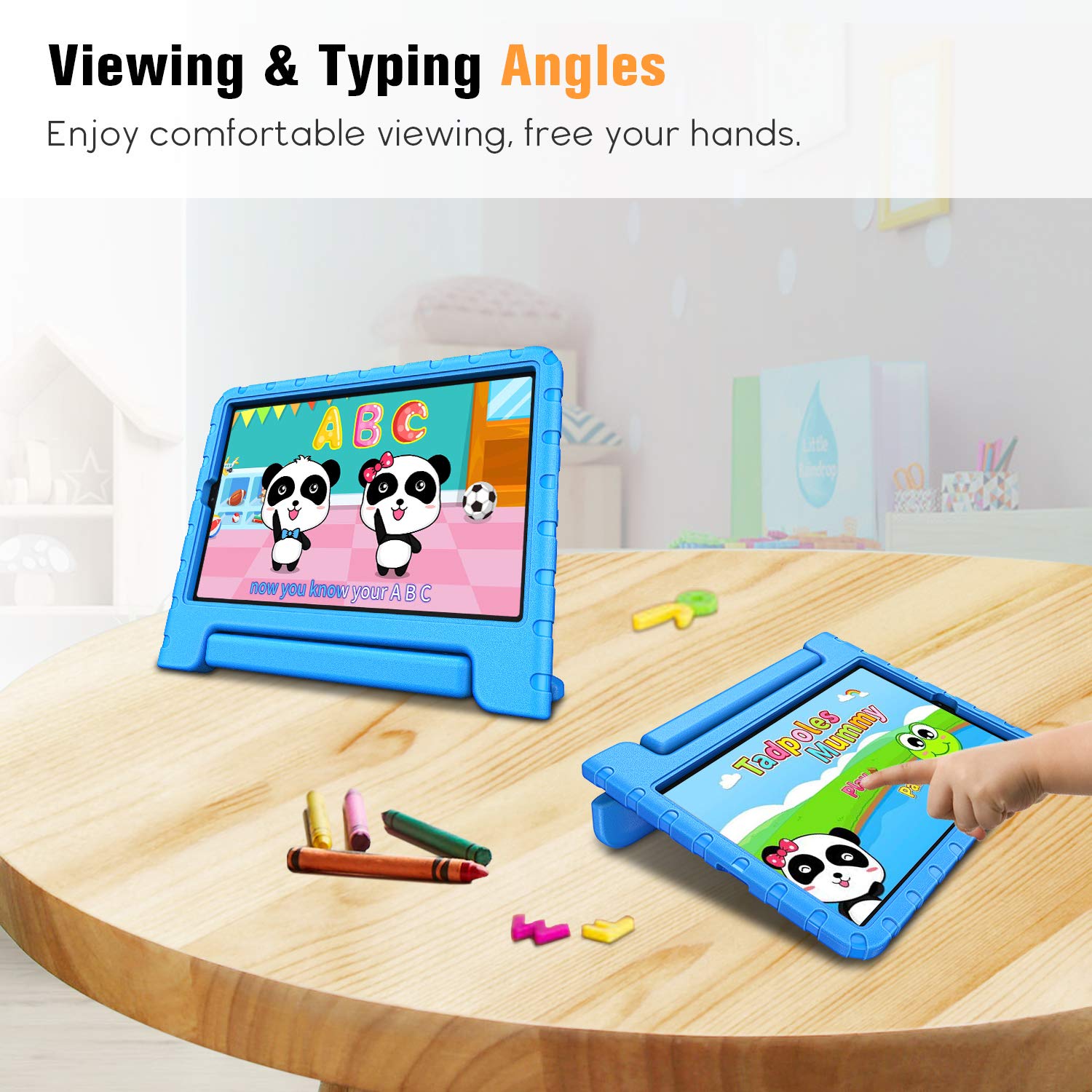 Fintie Shockproof Case for Samsung Galaxy Tab S6 10.5 2019 Lightweight Convertible Handle Stand Kids Friendly Cover with S Pen Holder Blue - View 3 of 9