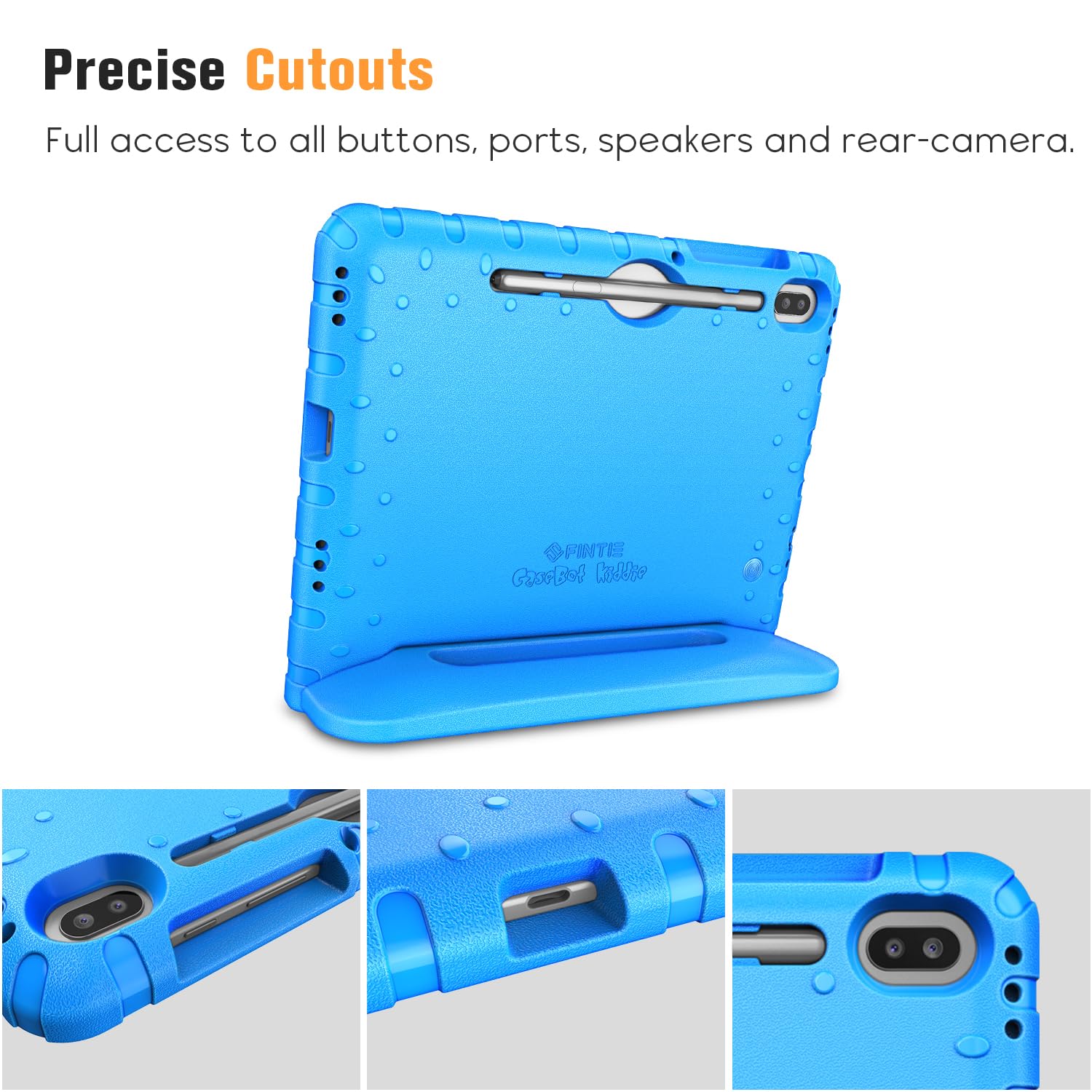 Fintie Shockproof Case for Samsung Galaxy Tab S6 10.5 2019 Lightweight Convertible Handle Stand Kids Friendly Cover with S Pen Holder Blue - View 9 of 9