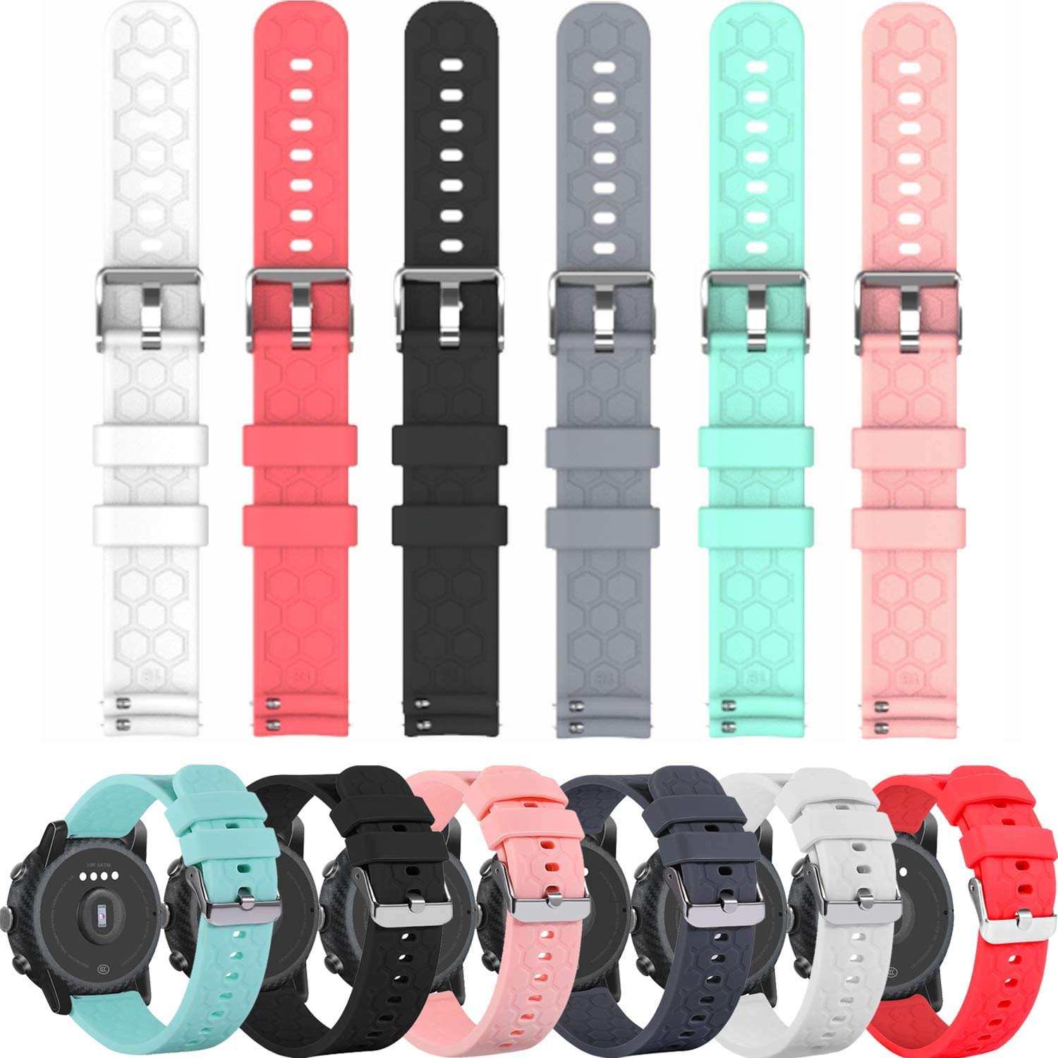 Replacement Colourful Strap Bracelet 6Pack 22MM Bands for Umidigi Uwatch Urun S Uwatch 5 Uwatch 2 Uwatch 2S Soft Durable Accessories