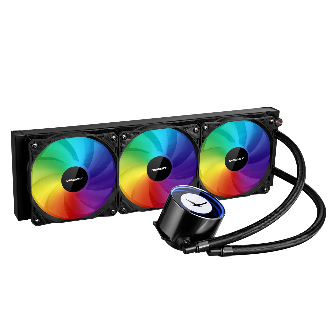 Digifast Digifast AIO Notos N36 Liquid CPU Cooler 360mm Radiator ARGB Heatsink Pump Fans Sync Lighting AMD Intel Compatible - View 2 of 5