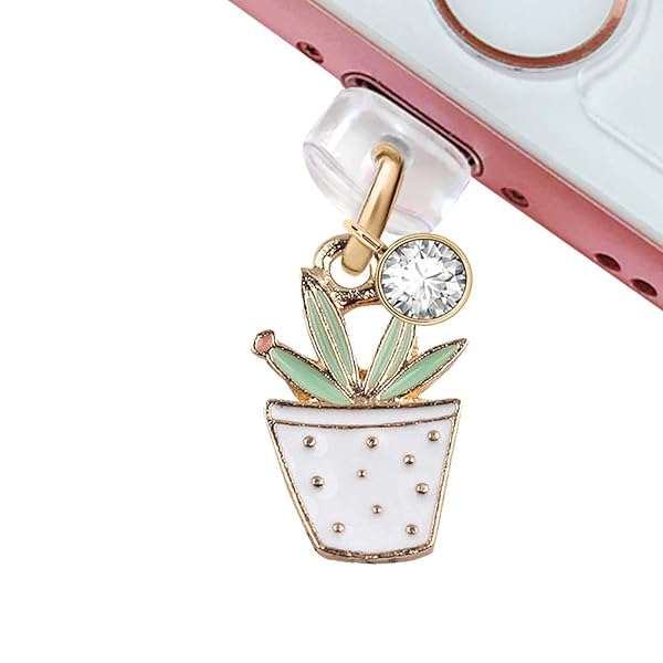 ELISE & FONDA ELISE & FONDA CP207 USB Charging Port Dust Plug - Cute Cactus Pendant Phone Charm for iPhone & iPad - View 3 of 8