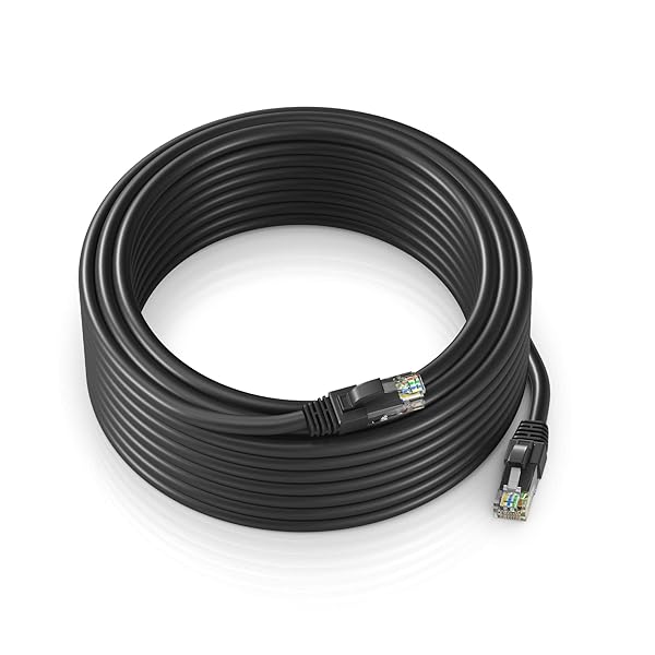 Maximm Cat 6 Ethernet Cable 100ft - High-Speed 10Gbps LAN & Network Cable - UTP, 550MHz, Black Patch Cord