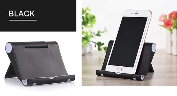 Pokanic Pokanic Multi-Angle Cell Phone Stand Holder Charger Station Portable Adjustable for Smartphones Tablets Desktop Office Travel Black - View 3 of 10