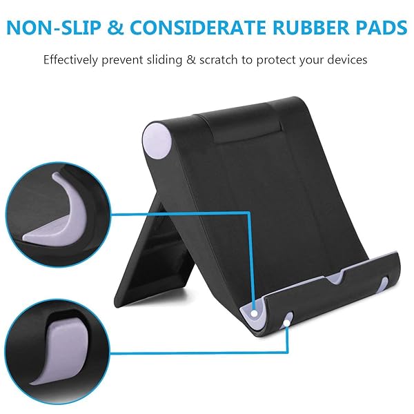 Pokanic Pokanic Multi-Angle Cell Phone Stand Holder Charger Station Portable Adjustable for Smartphones Tablets Desktop Office Travel Black - View 9 of 10