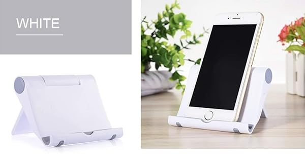 Pokanic Pokanic Multi-Angle Cell Phone Stand Holder Portable Adjustable Charger Station for Smartphones Tablets Desktop Office Travel White - View 3 of 10