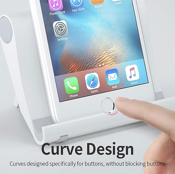 Pokanic Pokanic Multi-Angle Cell Phone Stand Holder Portable Adjustable Charger Station for Smartphones Tablets Desktop Office Travel White - View 7 of 10